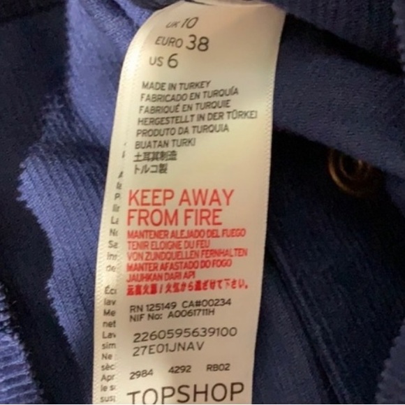 TopShop Blue Corduroy skater style skirt - Picture 6 of 7